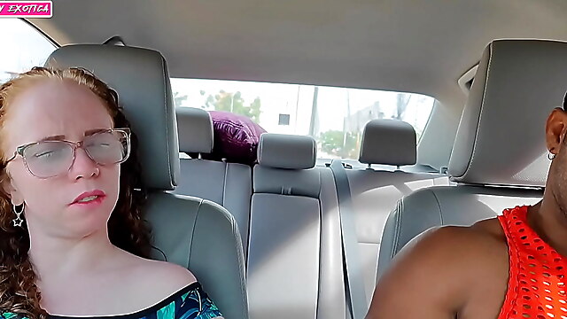 Lesbian sex with stranger, sex in car interracial, black fucking in car, big natural breast in car, stranger gangbang car