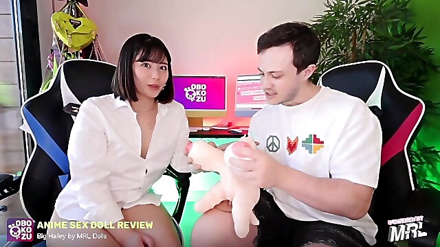 Cum real doll, doll wank and cum, sex toy review, hentai pussy play, asian blowjob doll