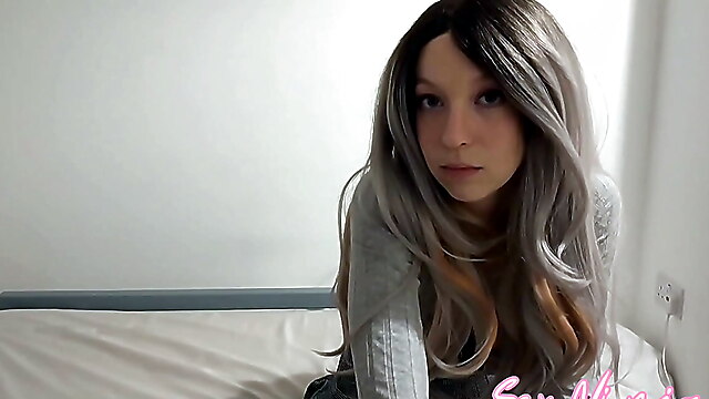 Sister watching me wank, soaking girl masturbation, teen wet puss, sister watching you, creampie wet big ass wet pussy