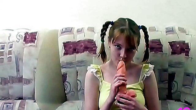 Redhead pigtail blowjob, couple dildo blowjobs, pigtails mouth fuck, dildo blowjob facial, huge anal dildo and facial