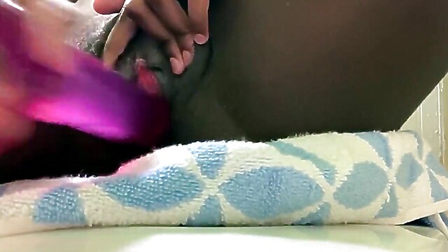 Ebony teen shower, shower self film, fucks herself after, shower fuck hd, after shower solo