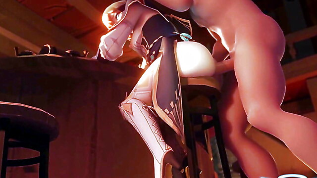 Genshin impact jean, stranger from bar, xxx fucking sex videogame, bar cartoon, impact anal