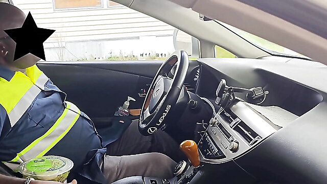 Boss and secretary femdom, caught jerking in car, caught in my car, secretary big boobs femdom, bbc and girl in car