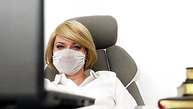 Secretary anal solo, anal work dildo, blonde secretary dildo, amateur milf at work, blond secretary anal