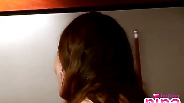 Solo chick masturbation on table, lesbian teen play, striptease on table, lesbian pool striptease, masturbate pool table