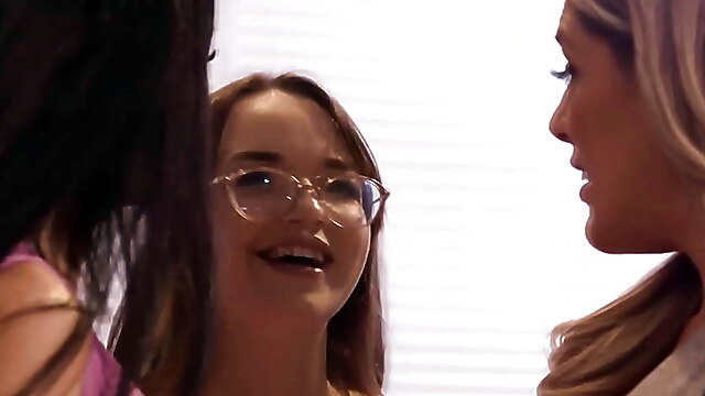 Night out lesbian, teacher and parents, parents lesbian, parents meeting, mature family threesome